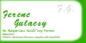 ferenc gulacsy business card